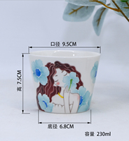 Pot à bougie en céramique créatif, motif floral peint à la main, écologique, couleur et logo personnalisables, récipient vide pour bougie, décoration d'intérieur sur mesure