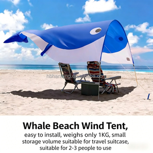<span class=keywords><strong>Tente</strong></span> <span class=keywords><strong>de</strong></span> plage portable coupe-vent style baleine, poids 1 kg, capacité 2-3 personnes, installation rapide et facile, tentes pour événements - Product Image 5
