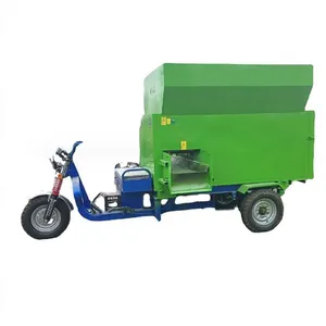 latest hot Electric cattle and sheep spreader Full-automatic three-wheel feed spreader Farm feed mixing feeder