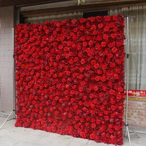 पार्टी की आपूर्ति सजावट फूल कृत्रिम पृष्ठभूमि लाल गुलाब दीवार पृष्ठभूमि शादी फूल स्टैंड केंद्र में सजावट