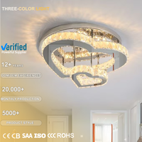 Lampe de plafond moderne en cristal en forme de cœur pour mariage, lampe de salon LED de luxe transparente