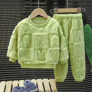 2024 Kinderen Set Warme Herfst Winter Slaapkleding Jongens Meisjes Verdikte Huis Pluche Baby Kleding Kinderen Pyjama - Product Image 3