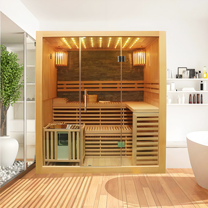 ساونا داخلية عالية الجودة لأربعة أشخاص مصنوعة من خشب الهيملوك الكندي - Product Image 4