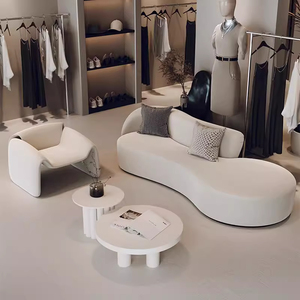 Petit ensemble design <span class=keywords><strong>canapé</strong></span> sectionnel pour magasin de vêtements pour femmes Salon de beauté bureau zone de réception en forme d'arc avec remplissage en éponge - Product Image 3