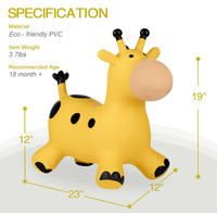 Jouet en caoutchouc le plus chaud jouet gonflable de haute qualité trémie pour animaux enfants trémie de cheval gonflable préférée avec boîte de couleur