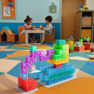 3D Assemble Creative Imagination Blocks <b>Model</b> <b>Building</b> Toys Plastic Transparent Cube for Kids Educative Toys - Product Image 6