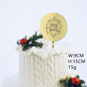 <span class=keywords><strong>2022</strong></span> joyeux noël et joyeux nouvel an gâteau Toppers Laser miroir acrylique décoration de fête gâteau insertion - Product Image 5