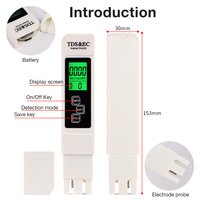 Stylo de test d'eau 4 en 1, testeur d'eau multiparamètres, détecteur de qualité portable, analyseur d'eau potable domestique de haute précision