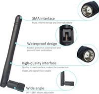 Antenne en cuivre 2,4 GHz 3dBi Hotspot avec connecteur mâle RP-SMA et câble WiFi pigtail U.FL vers RP-SMA femelle 15 cm