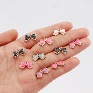 Bow-knot Enamel Metal Charms Diy Findings Bracelets Earring Pendant Charms For Jewelry Making Supplies Accessories