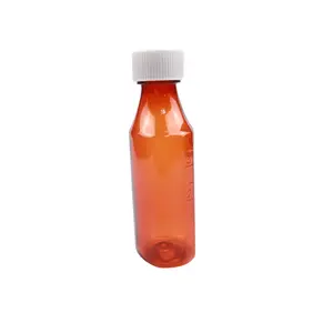 60ML120ML 240MLPlastic Liquid Medicine Bottle Amber Plastic 12/16 Oz Oral Liquid Cough Syrup Amber Vials