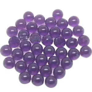 Machine Cut Ball Shape Hydro Round Amethyst Quartz Beads