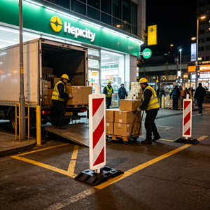 Señales de Seguridad para Estacionamientos de Alta Resistencia, Reflectantes en Rojo y Blanco, de Plástico para Carreteras, con Base de Goma, Suministro Directo de Fábrica - Product Image 5