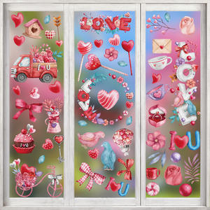 Meilleure vente vacances atmosphère mignon arc fenêtre autocollants dessin animé décoration de noël <span class=keywords><strong>vitrine</strong></span> armoire verre fenêtre autocollants - Product Image 3