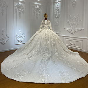 Jancember LSCJ34 Luxury Long <b>Sleeve</b> <b>Bridal</b> Ball Gown Women's Wedding Dresses - Product Image 5