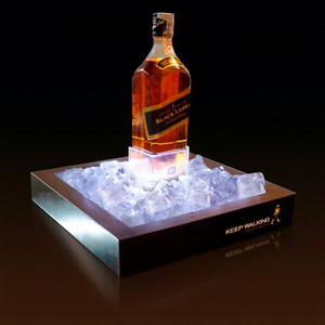 Support de bouteille de vin en acrylique avec éclairage LED effet glace, support décoratif moderne pour comptoir de bar - Product Image 1