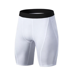 Men's Solid Hot Quick-Drying Compression Sports Shorts Elastic Waist Fitness Stretch Basketball Shorts Pockets Casual Style OEM - Product Image 1