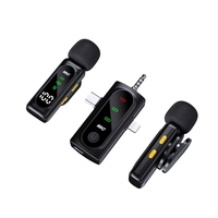 Nouveau microphone cravate sans fil T90 3-en-1 dynamique, portable, 2.4G, léger, omnidirectionnel, avec réduction de bruit, en plastique