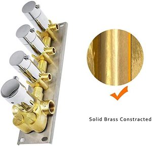 Vòi Hoa Sen Diverter Van Tĩnh Nhiệt Mixer Rắn Brass Giấu Cài Đặt 3 Hoặc 4-Outlet Van Với Núm Tròn - Product Image 3