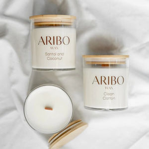 Ensemble cadeau de bougies parfumées artisanales biologiques LANJO avec logo et emballage personnalisés pour la fragrance d'intérieur, Thanksgiving et Noël - Product Image 1