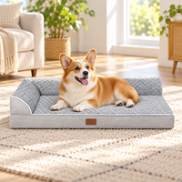 Lit orthopédique pour animaux de compagnie en forme de L, matelas en mousse de soutien, housse lavable, canapé-lit pour chiens de grande race, OEM ODM