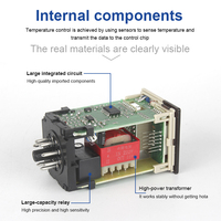Controlador de Temperatura con Pantalla Digital E5C4, Tipo K/PT100, 0-399/0-999 Grados Celsius, Termostato con Enchufe de 220V