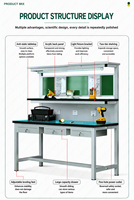 Table d'inspection métallique professionnelle, établi de laboratoire électrique pour atelier scolaire et réparation de téléphones portables