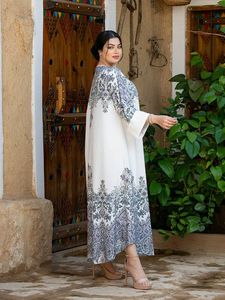 Bata elegante de manga larga con cuentas <span class=keywords><strong>para</strong></span> mujer, vestido de banquete de poliéster estampado en <span class=keywords><strong>Amazon</strong></span>, inspirado en Dubái, Turquía, Oriente Medio - Product Image 4