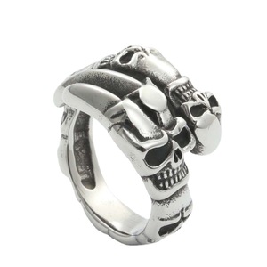 Men's <b>Skull</b> Claw <b>Ring</b> Tibetan Silver Retro Punk Style Jewelry Casual Wear - Product Image 1