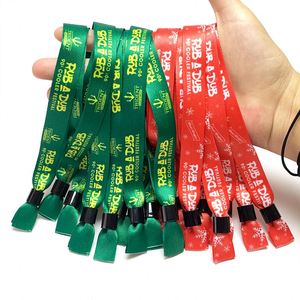 Pulseras de Tela Ajustables con Cierre, Personalizadas con Logotipo, para Festivales - Product Image 1