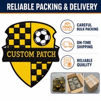Nouvel Arrivage Patch Brodé Personnalisé, Écusson de Football, Drapeau à Carreaux, Badge Thermocollant, Patch de Moral