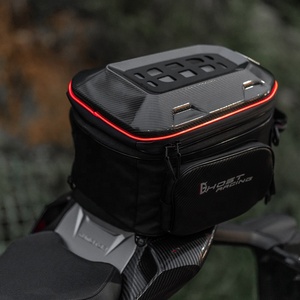 Sac de siège arrière multifonctionnel SLKE Motor avec lumières LED, sac à dos de moto, sac de casque intégral pour moto, coque rigide, étanche - Product Image 1