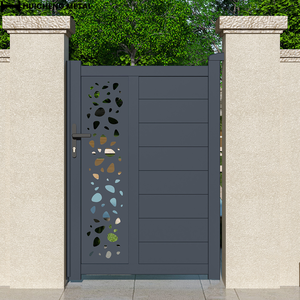 Porte latérale simple en aluminium découpée au laser, design moderne et personnalisable, pour villas, porte piétonne principale en alliage d'aluminium - Product Image 2