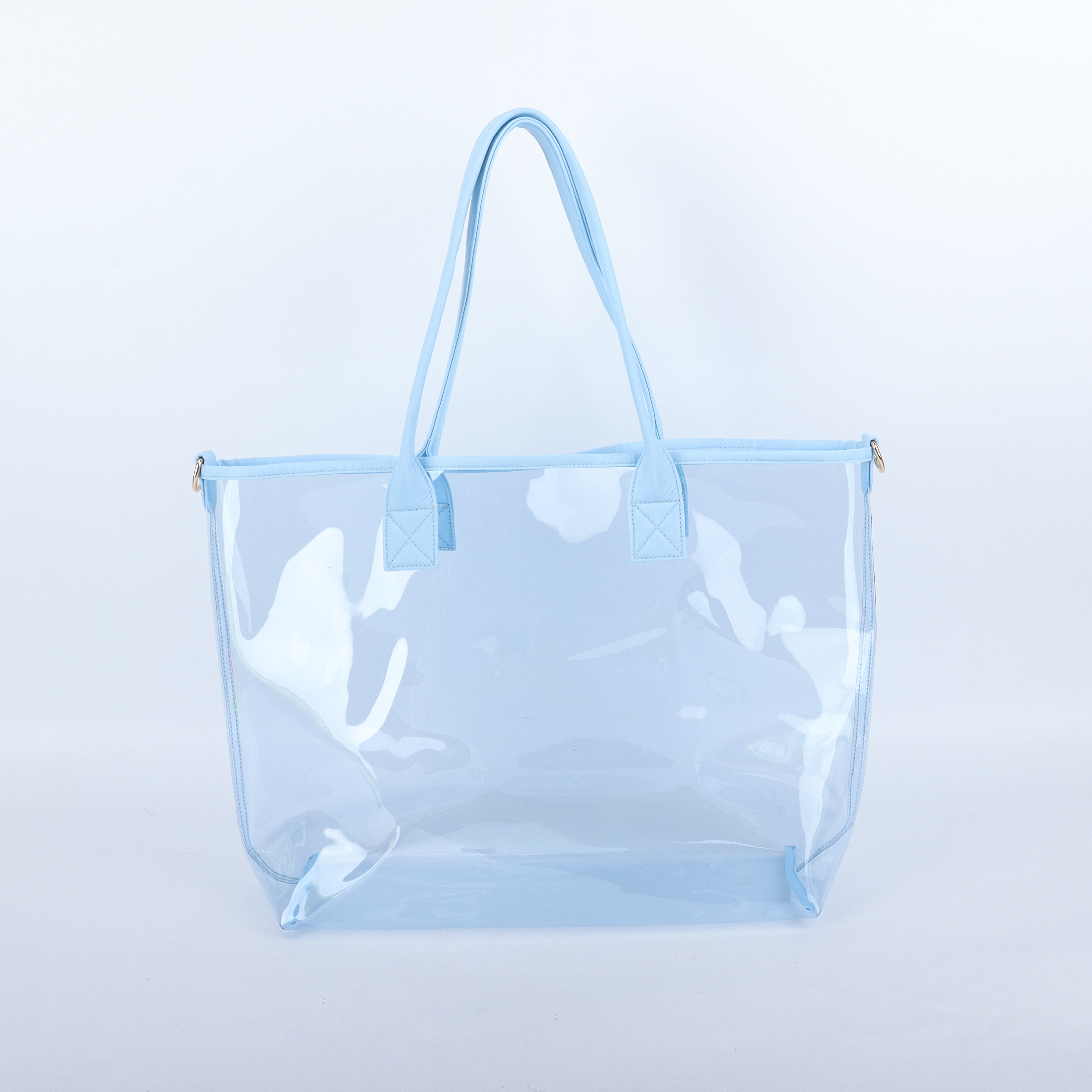 Tote trasparente blu