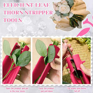 Removedor de Espinas de Rosas, Limpiador de Tallos de Rosas de Plástico, Herramienta para Quitar Espinas de Rosas, Herramienta para Quitar Hojas de Rosas para el Hogar y Floristerías - Product Image 3