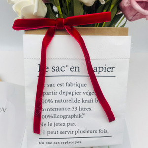 E-Magic Prix d'usine Nœuds en velours rouge bordeaux personnalisés avec attaches torsadées transparentes Nœud en ruban de velours pour la décoration de l'<span class=keywords><strong>arbre</strong></span> de Noël - Product Image 2