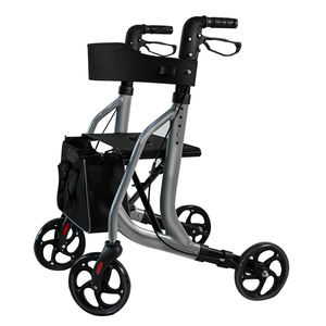 Andador de movilidad plegable gris para adultos, ayuda médica para caminar de aleación de aluminio, andador para uso doméstico para ancianos - Product Image 3