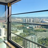 Ventana de elevación eléctrica personalizada inteligente Balcón inteligente Tragaluz moderno Ventanas de elevación automática panorámicas de piso a techo
