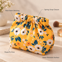Pochette cosmétique personnalisée avec logo imprimé en PU, fermeture à pression, mini sac à maquillage, porte-rouge à lèvres, porte-monnaie, organiseur portable, OEM ODM, vente en gros