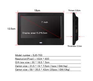 Cổ Phiếu Lớn HD Video Máy Nghe Nhạc Quảng Cáo Lps Màn Hình 7 Inch Khung Ảnh Kỹ Thuật Số Với USB SD - Product Image 3