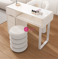 Yicheng beauté équipement professionnel noir manucure bureau ongles Salon de beauté meubles Double Table pour manucure