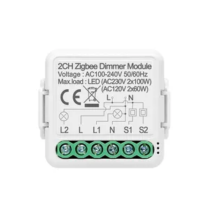 Koala controle de voz, aplicativo controle alexa 1/2 gang tuya zigbee 3.0 led luz inteligente módulo de interruptor de dimmer suporte controle de 2 vias