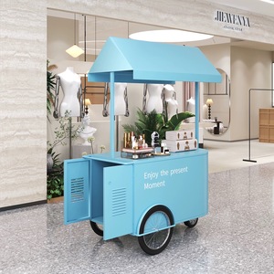 Carrito de Venta Móvil Negro con Logotipo Personalizado, Carrito de Exhibición Moderno con Toldo <span class=keywords><strong>para</strong></span> Cosméticos y Accesorios - Product Image 4