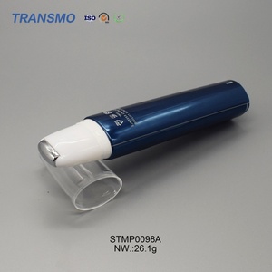 Tube souple en plastique pour crème et lotion de soin de la peau, applicateur métallique, logo personnalisé, tube compressible massable - Product Image 4