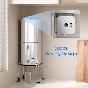 Quadrado forma 304 aço inoxidável gravidade Fed água filtro sistema para exterior remover flúor cloro bactérias - Product Image 2