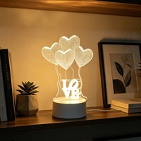 Lampe LED 3D personnalisée en acrylique, lampe de table cadeau, motif personnalisé USB créatif pour la décoration de la chambre à coucher, de la maison et du sommeil