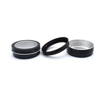 Maßgefertigte 5g-180g Schwarze Goldene Weiße Silberne Aluminiumdosen mit PVC-Fensterdeckeln für Lippenbalsam Haarwachs Duftkerzen Deodorant