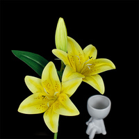 Großhandel dekorative 3 Köpfe gefälschte Tiger Lilien Blume 3D Real Touch künstliche rosa Lilie für Ostern