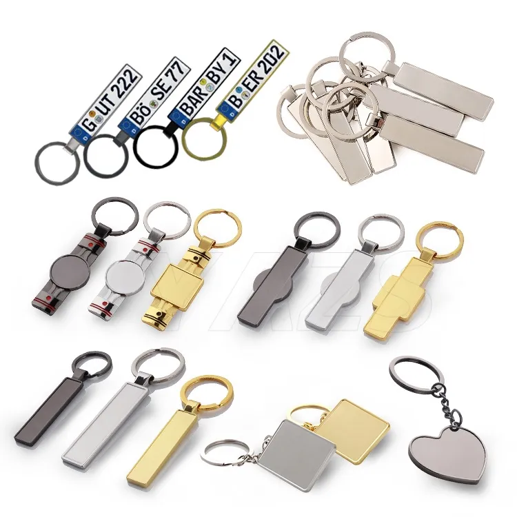 2020 Best Sales Custom Artwork Metal Gold Key Chain Customized Blank Laser Engraving Car License Keychains