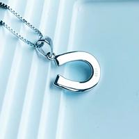 925 argent Sterling fer à cheval cadeau bijoux bleu opale fer à cheval pendentif collier cheval cadeau pour femmes filles